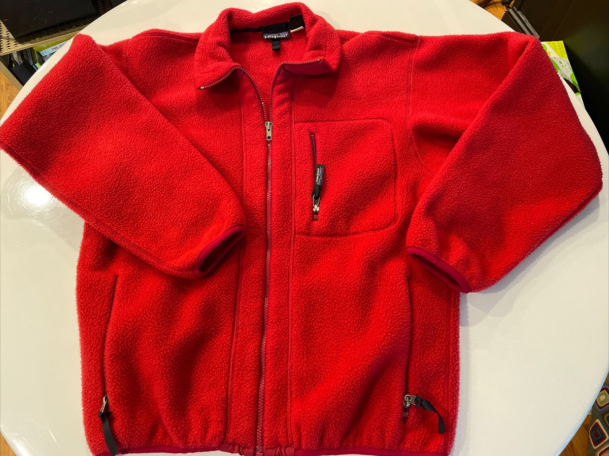 Vintage Patagonia Mens Thick Fleece Jacket USA Red Medium Vintage Patagonia Mens Thick Fleece Jacket USA Red Medium