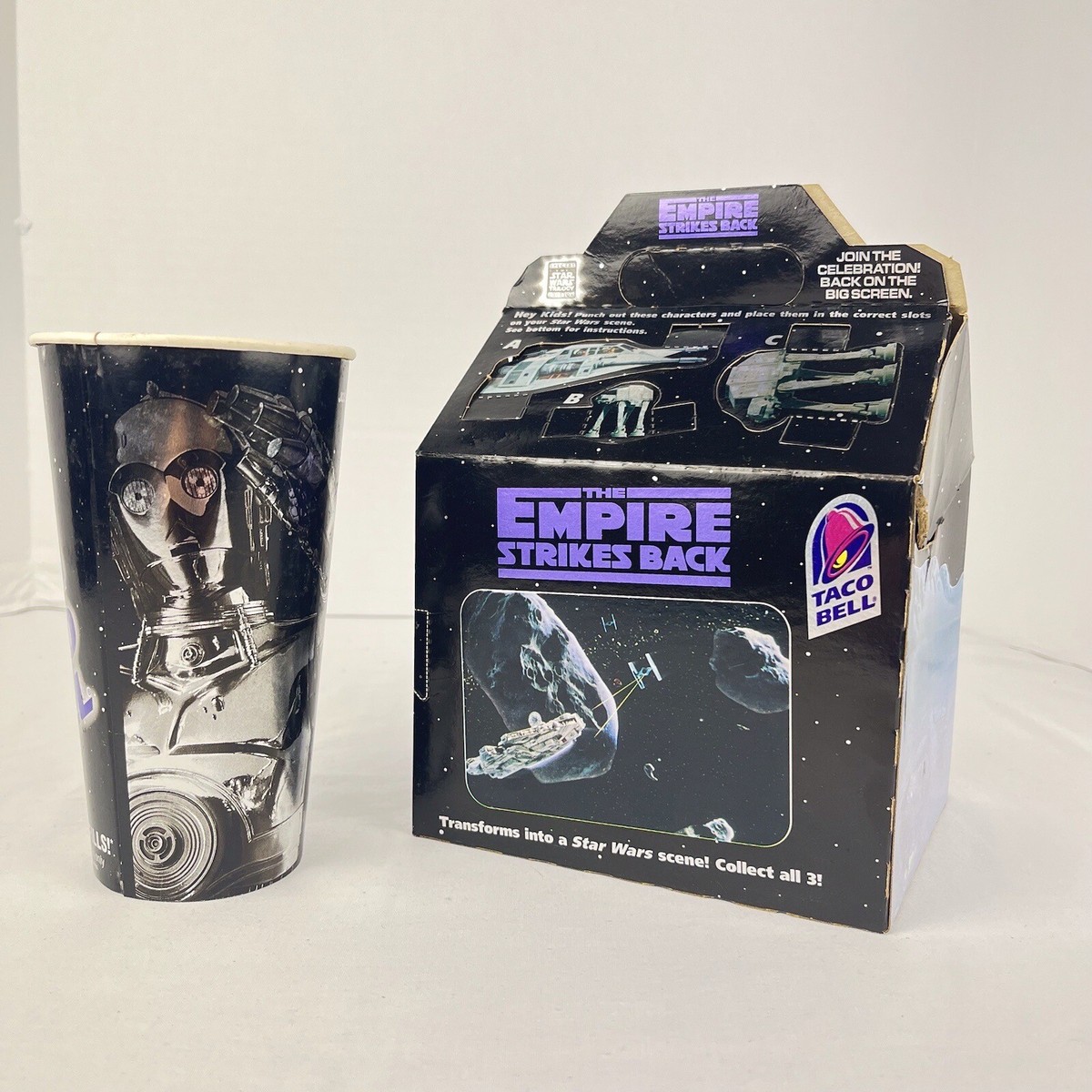Star Wars 1996 Taco Bell Kids Meal Box Cup Empire Strikes Back