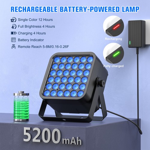 Rechargeable Par Light 108W RGB Battery Powered Wireless 36LED DMX DJ Uplights - Picture 5 of 17
