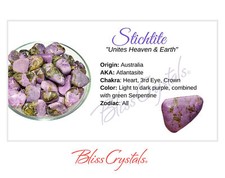 STICHTITE Crystal Information Card, Double sided #HC109