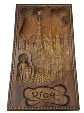  3D High Relief Wood Carving Wall Hanging 18 Inch by 11 Inch 