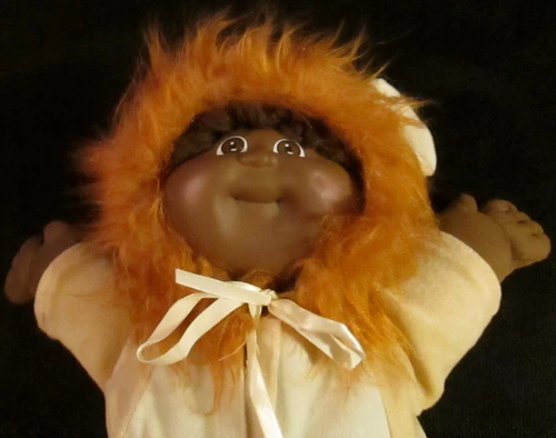 VINTAGE AFRICAN AMERICAN CABBAGE PATCH  BOY DOLL SHAG HAIR W/LION OUTFIT