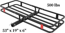 Hitch Mount Cargo Carrier Basket 53 X 19 X 6 500 Lbs Folding Cargo Rack Black Hitch Mount Cargo Carrier Basket 53 X 19 X 6 500 Lbs Folding Cargo Rack Black