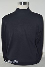 MAGLIA UOMO lana merino collo lupetto 46 48 50 52 54 56 58 60 blu ITALIA