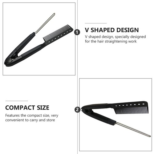 Straightening Brush Heat Styling Tool V-shaped Hair Comb Straightener with Men - Picture 2 of 12