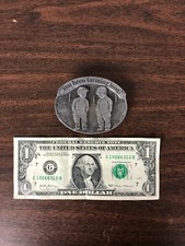 vintage 1988 Reiman Two Little Farmers Collectors Edition Belt Buckle 3"x 2 1/2"