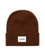 Men's Winter Hat - Seaward Patch Cuffed Double-Layer Flat Knit Acrylic Brown