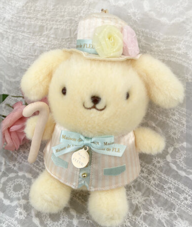 SANRIO Maison de FLEUR Pompompurin Plush Mascot Bag Charm 14cm | eBay
