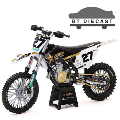 NEW RAY 58403 ROCKSTAR HUSQVARNA FC450 RACING BIKE 1/12 #27 MALCOLM STEWART