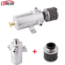 Aluminum 3-AN10 port Oil Catch Tank Can Baffled Breather Filter 750ml Reservoir
