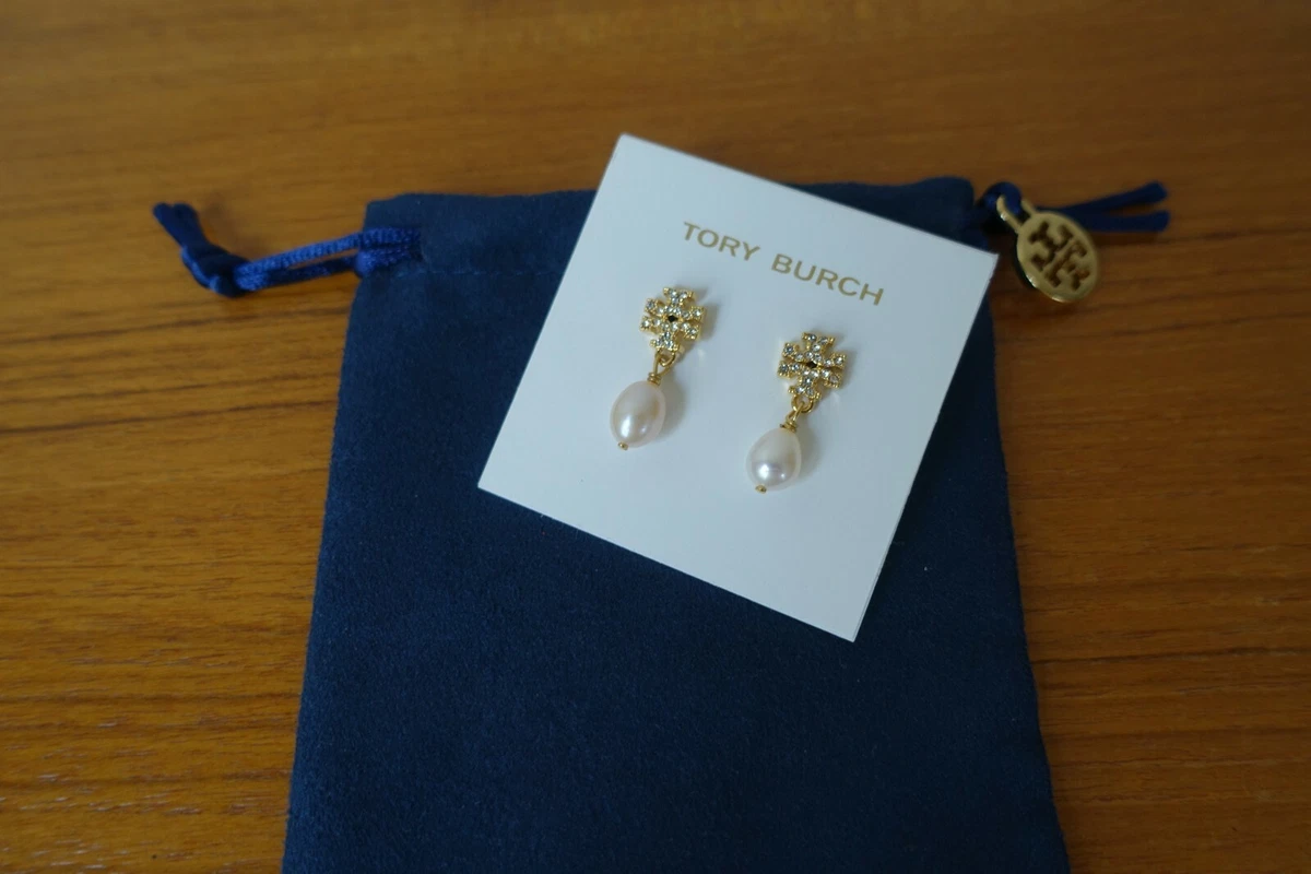 Tory burch crystal pearl drop earrings deals