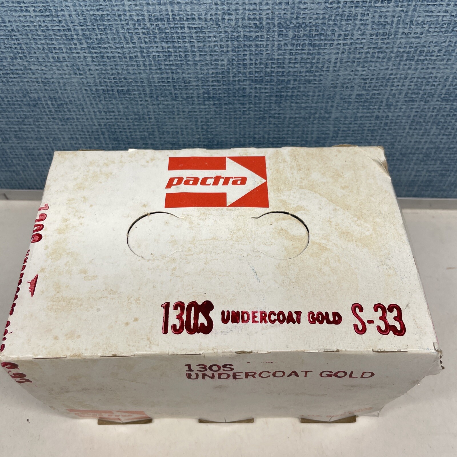 (6) NOS VINTAGE PACTRA UNDERCOAT GOLD SPRAY ENAMEL CAN PAINT PAPER