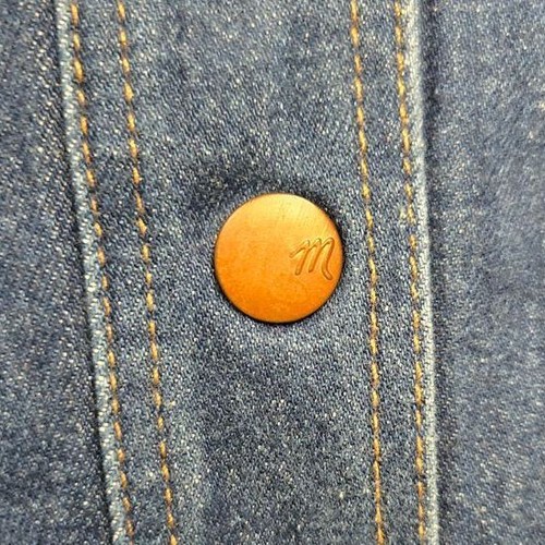 Madewell Jean Mini Skirt Size 14 Metropolis Snap Front Mod Retro 60s 70s Go-Go - Picture 3 of 5