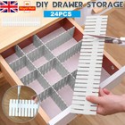 24PCS DIY Drawer Divider Household Storage Organizer Adjustable Draw Separators
