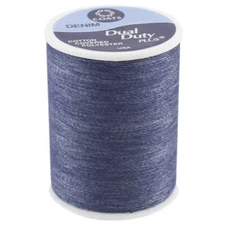 New Coats & Clark Blue Denim Jean Thread Single 180 Yard Spool Cotton/Polyester