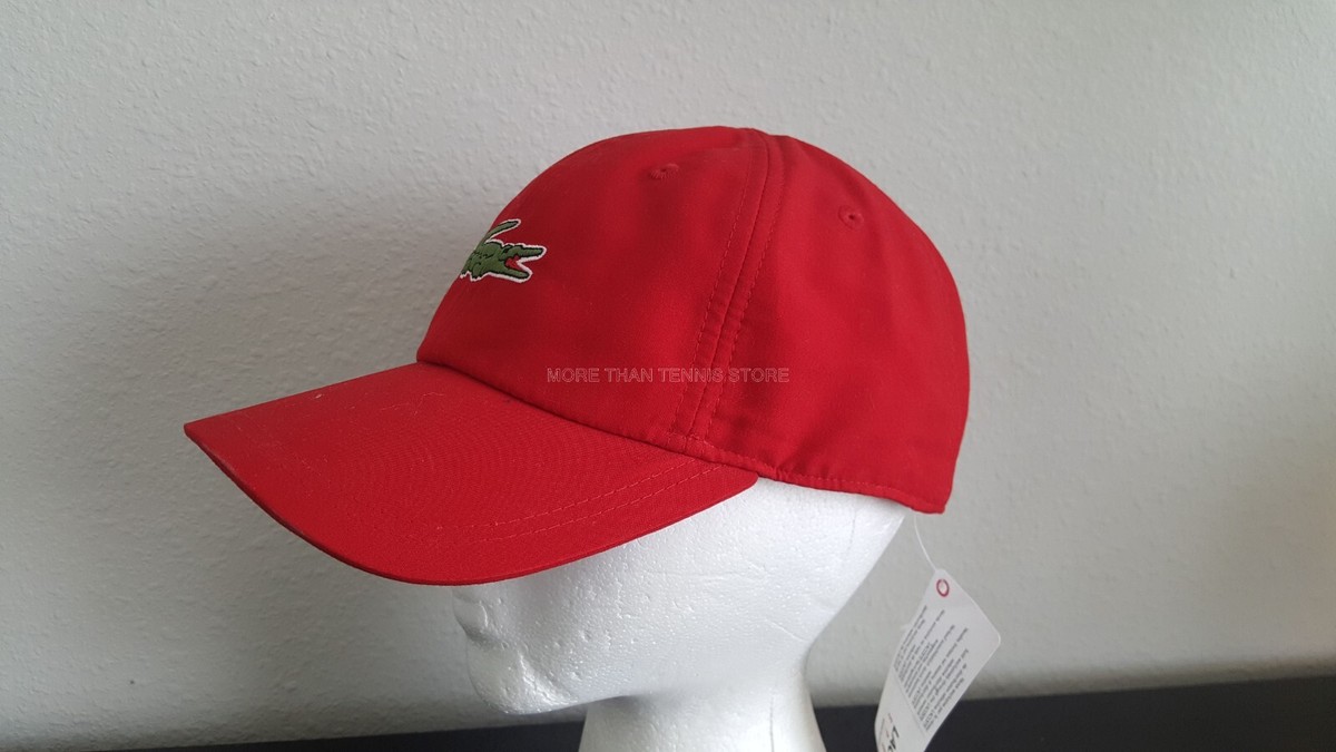 Lacoste Unisex Contrast Strap Crocodile Cotton Red Cap Hat RK9908