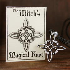 Pewter Witches Knot Pendant Necklace - Celtic Knotwork - Wiccan