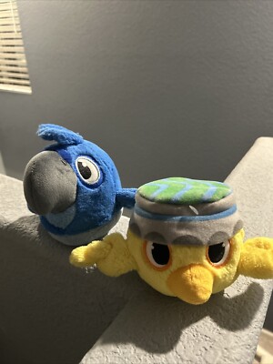 Angry Birds Rio- Blu & Nico 5  Plush Lot, Commonwealth Toys (2011, no sound)