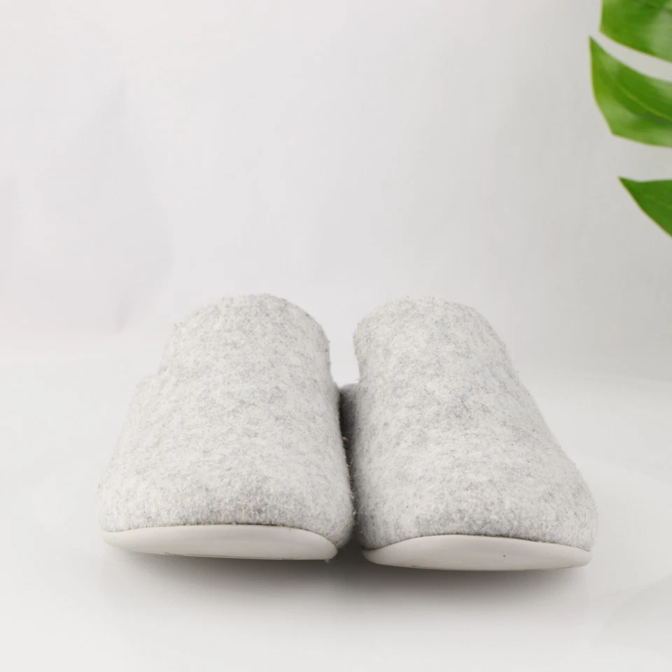 Fitflop Womens Chrissie Mule Slipper Size 10 Light Gray Felt Slip On Casual Shoe - Image 2 of 4