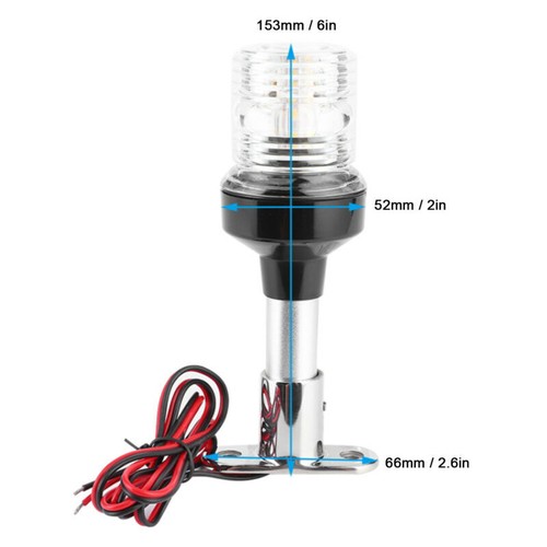 360° Grad Marine Boot Yacht Ankerlicht Navigation LED Licht Allround Weiß NEU DE - Bild 9 von 11