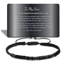 Graduation Gifts for Son Teen Boys Gift I Love You Bracelet to my son Black