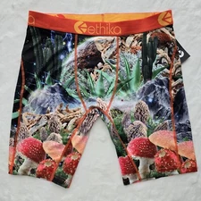 Ethika The Staple Trippy Dippy Shrooms Sz L (33-35") Underwear Boxer Briefs NWT