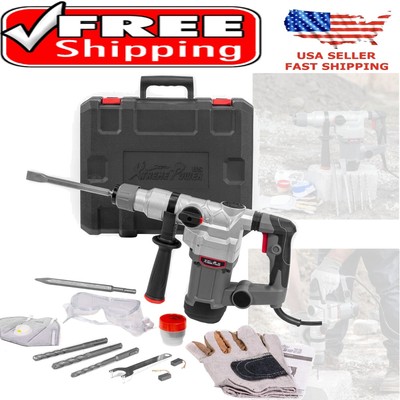 Robust 1200W Rotary Hammer with Swivel Handle and Bit Set - Versatile Drill