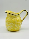 Stangl Pottery Town & Country Pitcher Yellow Spongeware 5.5” Tall Hand Painted