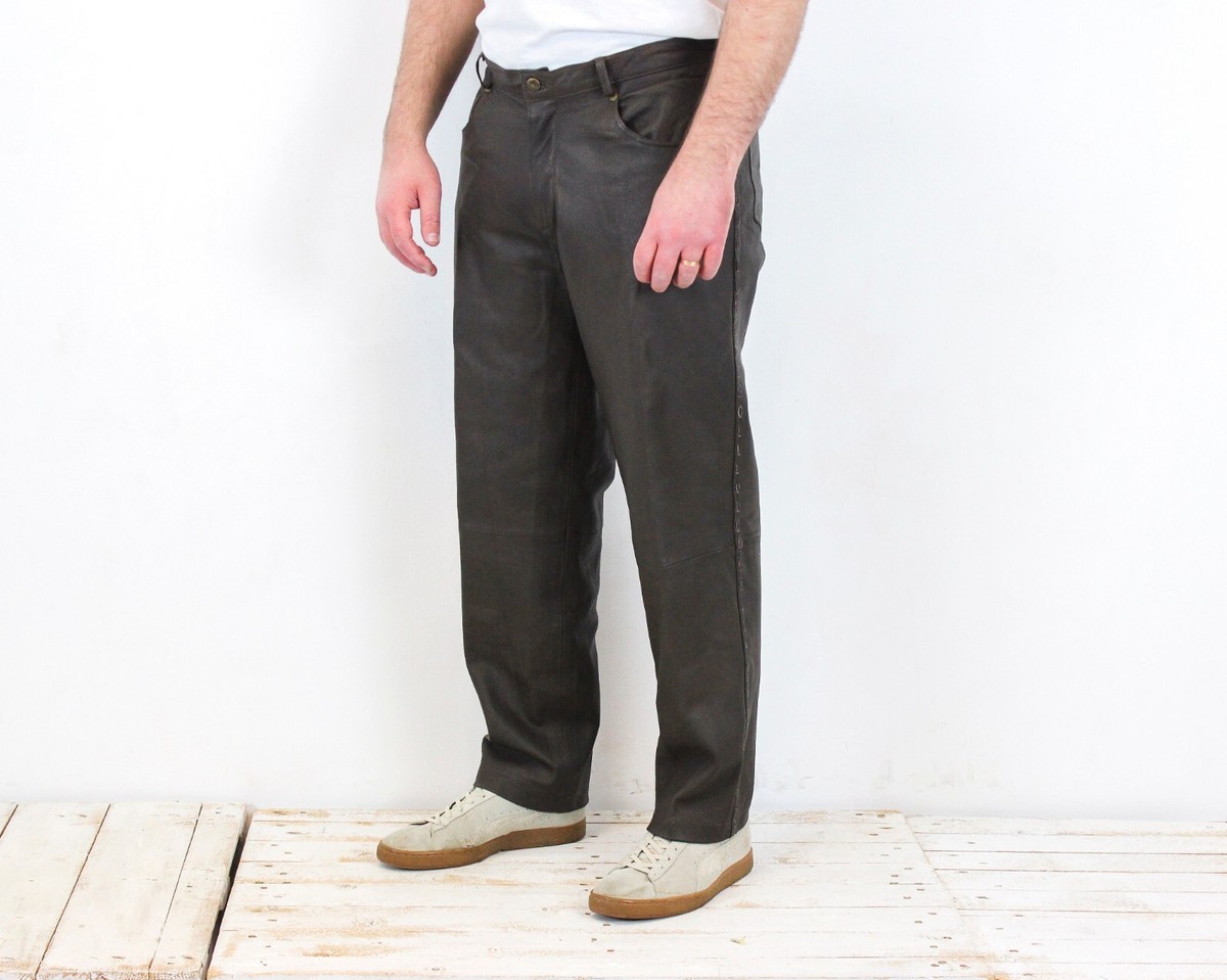 John F Gee Mens W38 L32 Regular Straight Brown Leather EU 54 John F Gee Mens W38 L32 Regular Straight Brown Leather EU 54