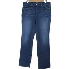 NYDJ Marily Straight High Rise Stretch Jeans Size 14 Medium Dark Wash Casual