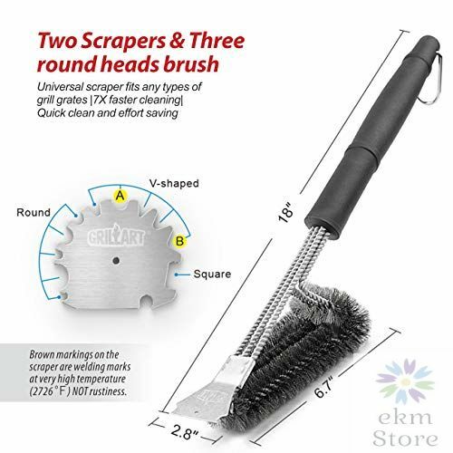 Grill Brush Scraper 18 Inch Universal Fit BBQ Grill Accessories Wire Bristle - Picture 7 of 12