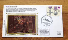 G.B. 1990 Gallantry Battle of Britain Benham Silk  First Day Cover .