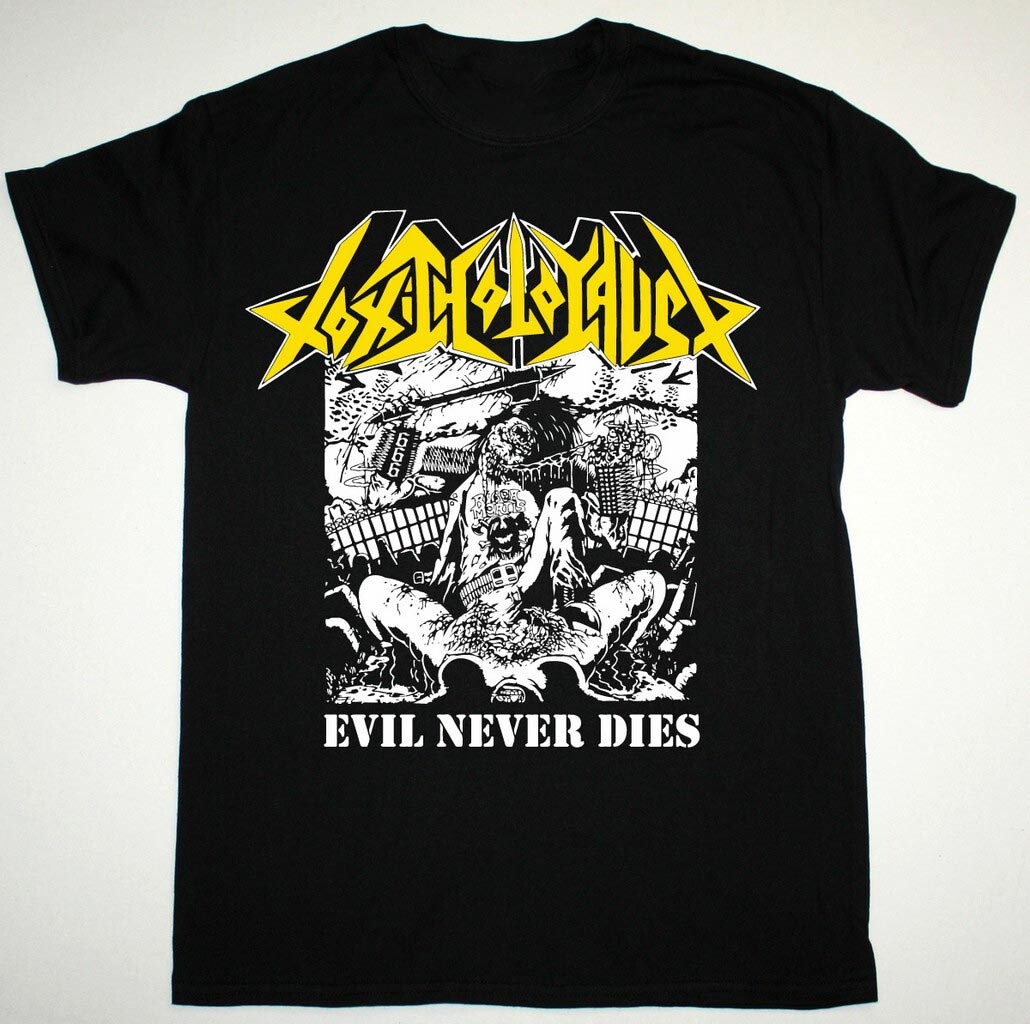 Vtg TOXIC HOLOCAUST EVIL NEVER DIES Cotton Black For Men All Size
