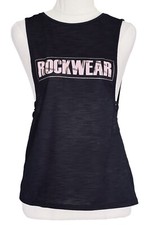 Rockwear Top Size 8 Tank Black Sleeveless Lightweight Side Cut-out Detail