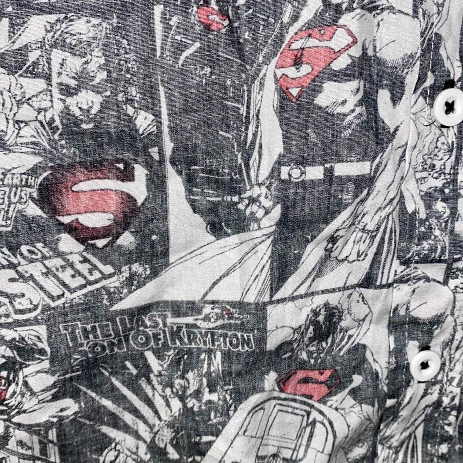 Superman small men’s button down comic print shir… - image 6