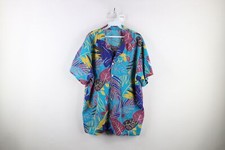 Vintage 60s Streetwear Mens XL Faded Rainbow Hawaiian Collared Camp Button Shirt