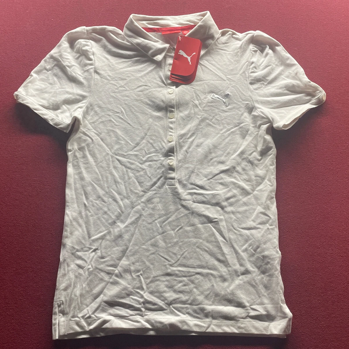Vintage Puma Womens Golf White Polo shirt Stretch 95 Cotton BNWT