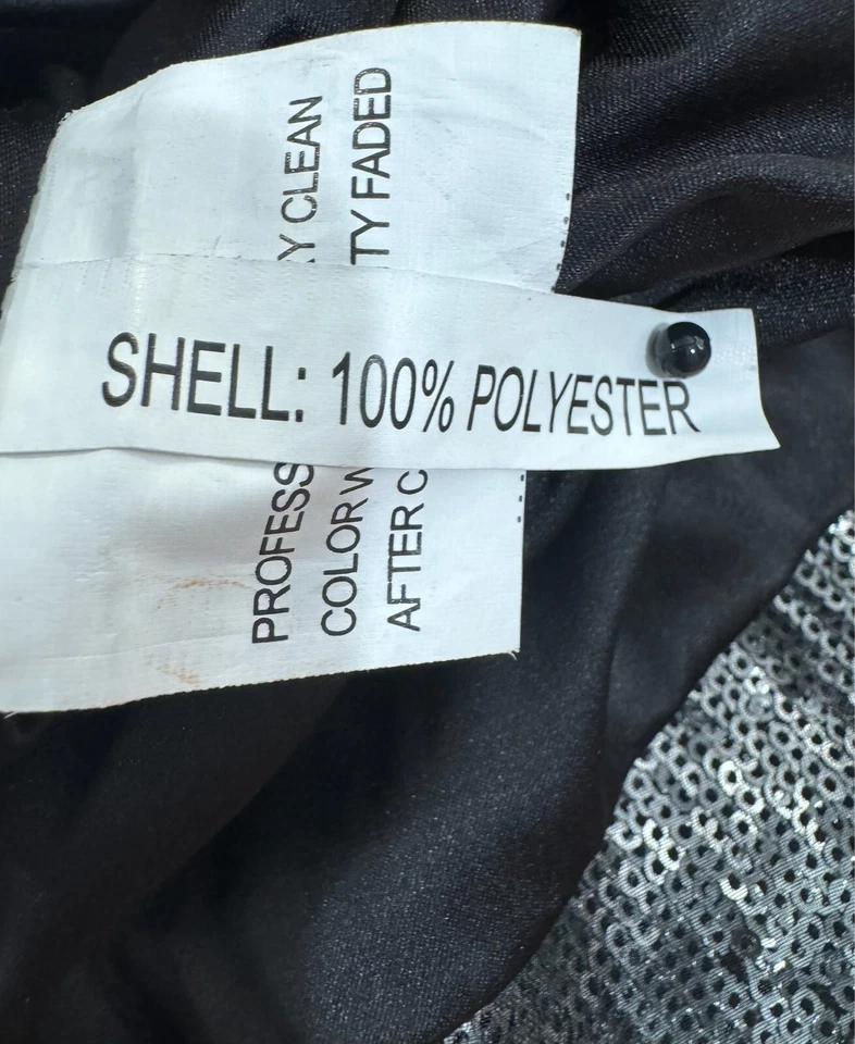 Julian Joyce 曼德勒黑色银色亮片薄纱绑带紧身连衣裙,尺寸 4 全新 — 第 4/4 张图片