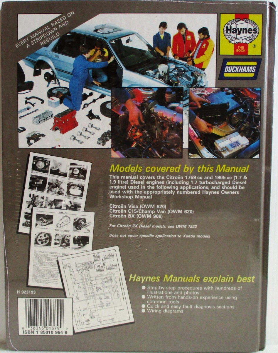 でん Haynes - Citroen Diesel Engine 1.9 & 1.7 Litre - Owners