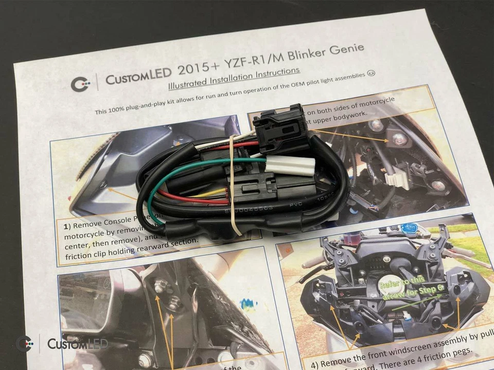 2015+ YZF-R1 DRL Intermitente Mod - Intermitente Genie - Pre-cableado para 2015+ Yamaha YZF-R1 Foto 2 de 4