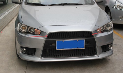 Black Front Upper Bumper Mesh Grill Grille For Mitsubishi Lancer Evolution 07-17 - Bild 9 von 10