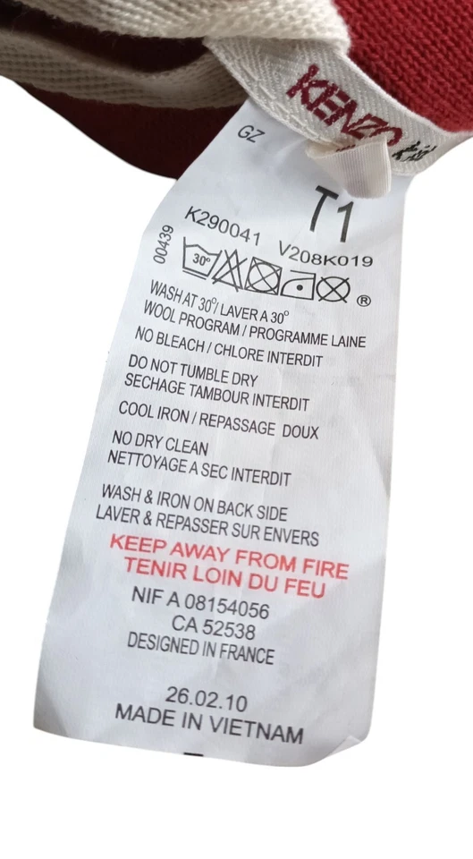 Bonnet Kenzo Kids coton enfant garçon écru  T1 neuf - Photo 3/4