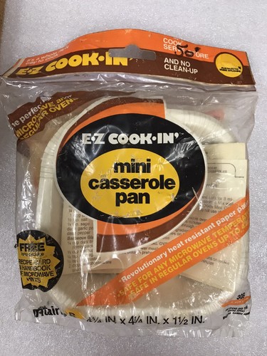 Vintage Mikrowelle Kasserolle Pfannen EZ Cook In 6-Ct VERSIEGELT Einweg 4,5" Quadrat - Bild 1 von 6