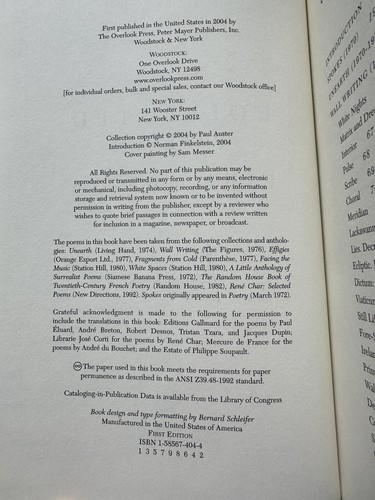 Paul Auster SIGNED Collected Poems US 1/1 HB - Fine/Fine UNREAD 2004 - Picture 4 of 6