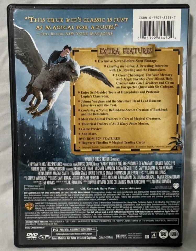 🔥Harry Potter and the Prisoner of Azkaban (Two-Disc Widescreen DVD) BOOKLET🔥 - Image 2 of 4