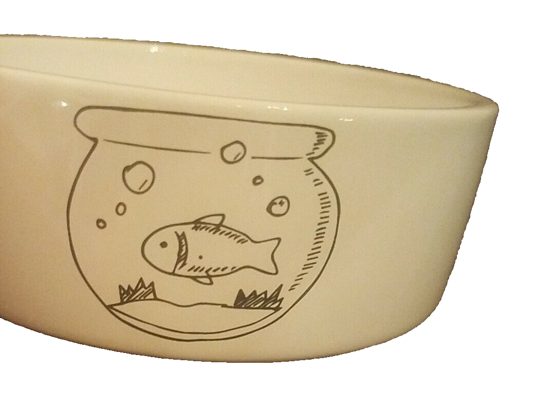 Winifred and Lily Slurp Fish, Cat Ceramic-Brand New-SHIPS N - Main Image