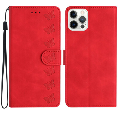 For iPhone 16Pro Max 15 XR 6 Butterfly Leather Shockproof Wallet Card Phone Case