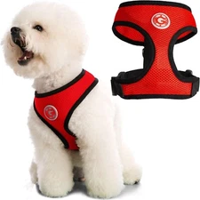 Gooby Soft Mesh Harness for Small Dogs and Cats - RED 9.5-13" Chest, 9" Neck