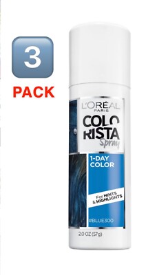   Lot Of 3 L'Oreal Paris Colorist BLUE Hair Makeup Temporary 1 Day Spray A6