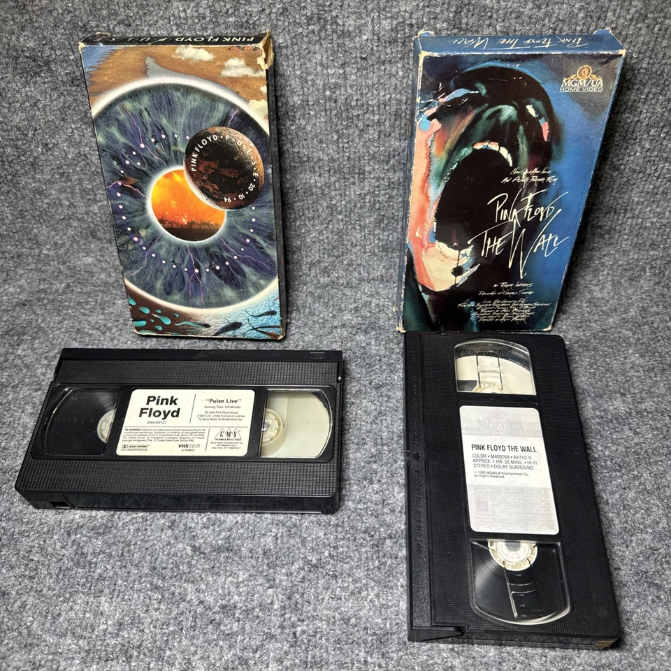 Pink Floyd VHS Tapes Pulse And The Wall Movie Lot VHS Tapes Foto 4 de 4